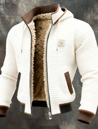 Chamarra acolchada hombre forro sherpa - Blanco