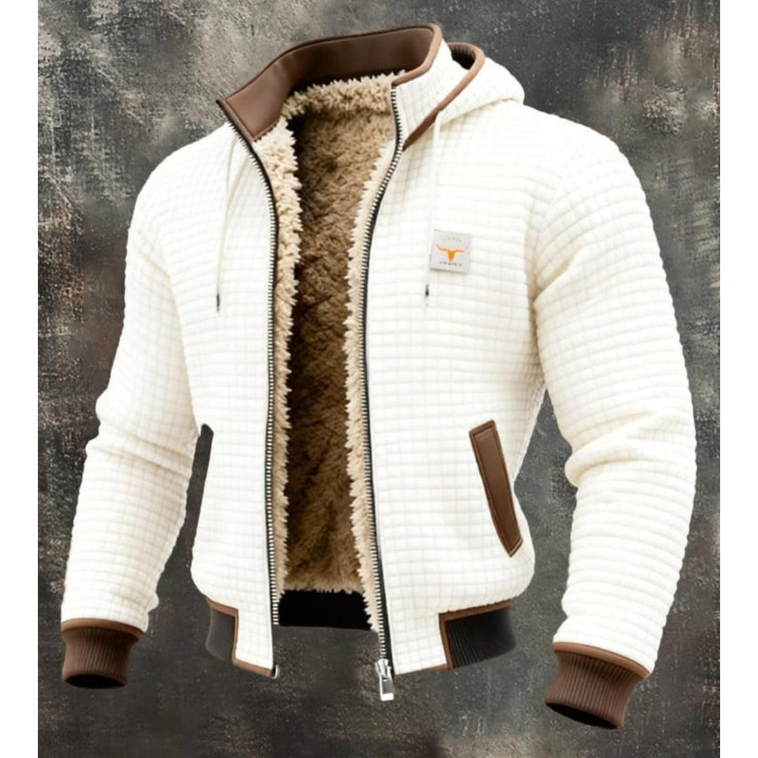 Chamarra acolchada hombre forro sherpa - Blanco