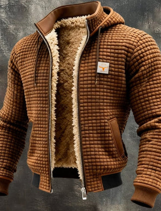 Chamarra acolchada hombre forro sherpa - Café