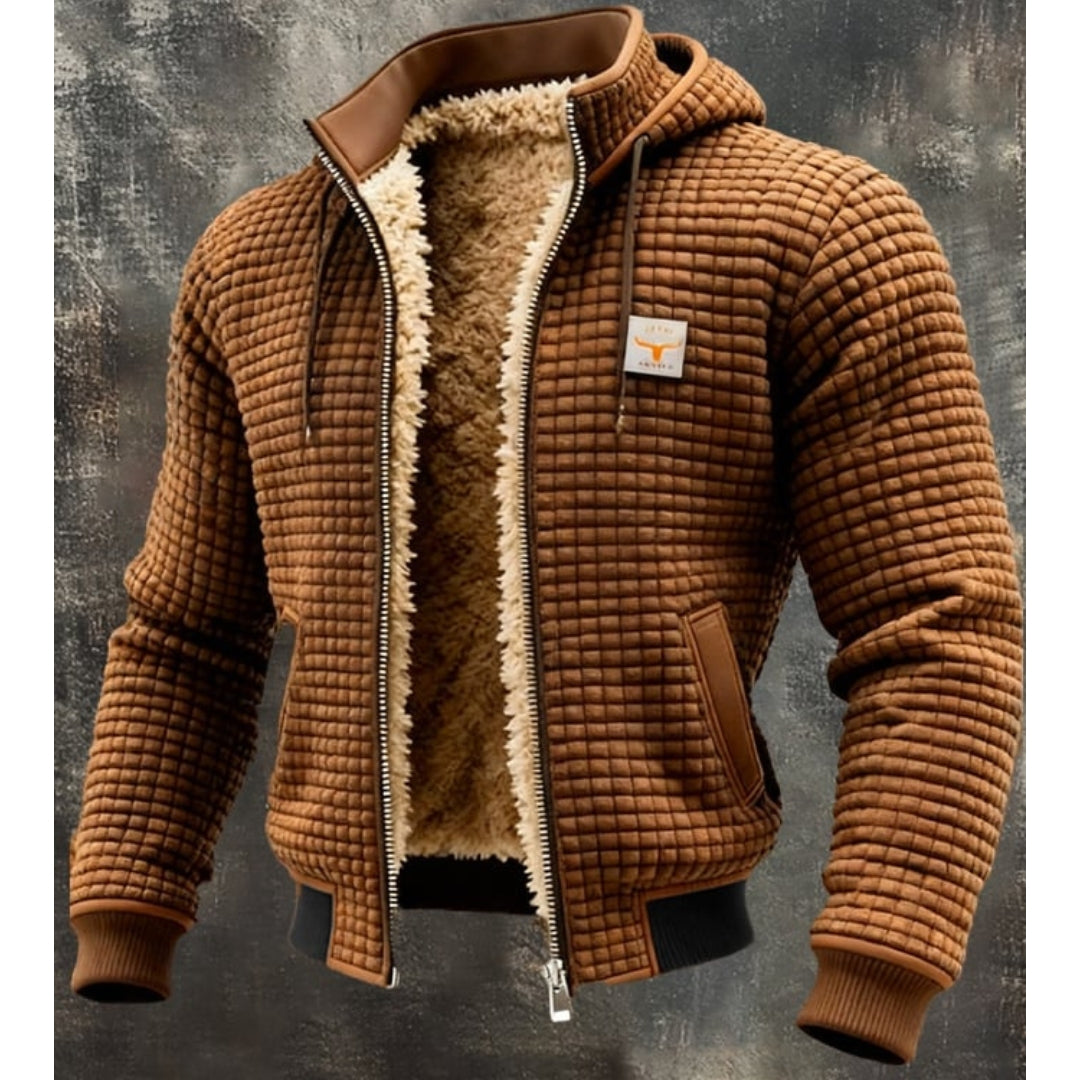 Chamarra acolchada hombre forro sherpa - Café