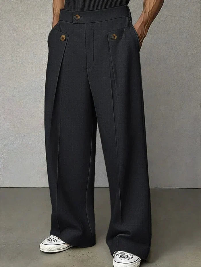Eliseo | Pantalón Ancho de Algodón con Pinzas para Hombre