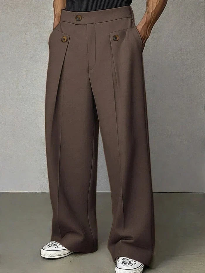 Eliseo | Pantalón Ancho de Algodón con Pinzas para Hombre