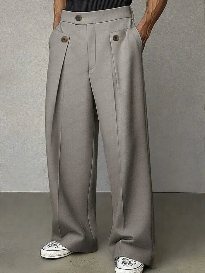 Eliseo | Pantalón Ancho de Algodón con Pinzas para Hombre