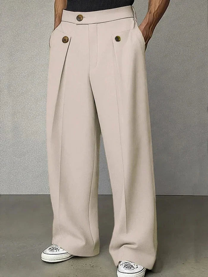 Eliseo | Pantalón Ancho de Algodón con Pinzas para Hombre
