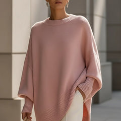 Suéter Tejido Mujer Oversize de Caída Suave - Rosa