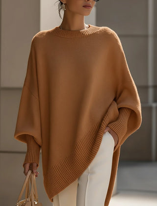 Suéter Tejido Mujer Oversize de Caída Suave - Caramelo