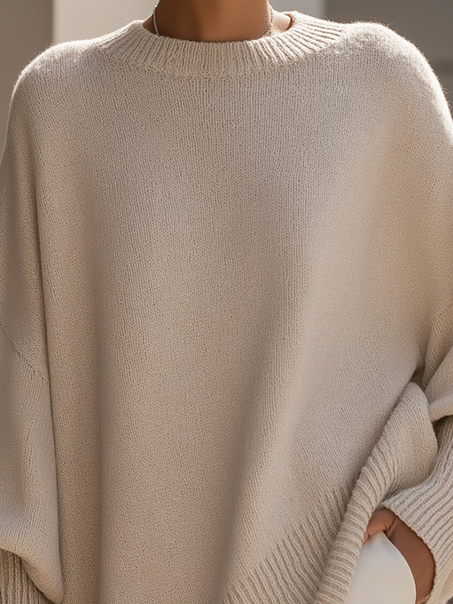 Suéter Tejido Mujer Oversize de Caída Suave