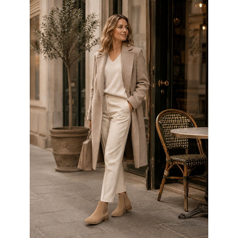 Botas Chelsea Mujer de Punta con Tacón de Bloque