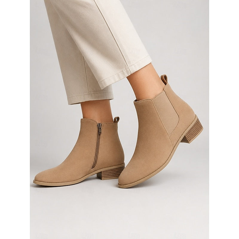 Botas Chelsea Mujer de Punta con Tacón de Bloque