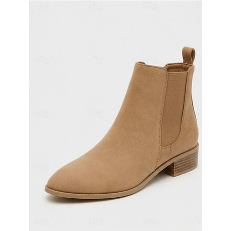 Botas Chelsea Mujer de Punta con Tacón de Bloque