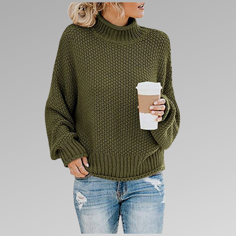 Suéter Tejido Mujer de Líneas Elegantes - Verde