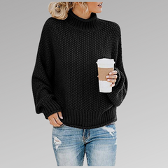 Suéter Tejido Mujer de Líneas Elegantes - Negro