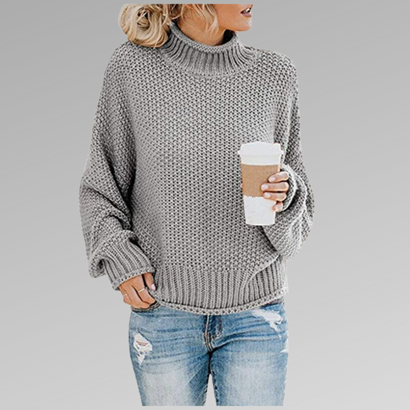 Suéter Tejido Mujer de Líneas Elegantes - Gris