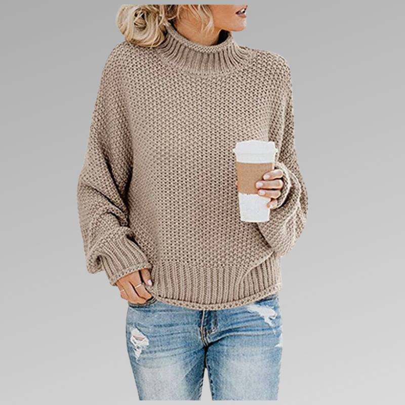 Suéter Tejido Mujer de Líneas Elegantes - Beige