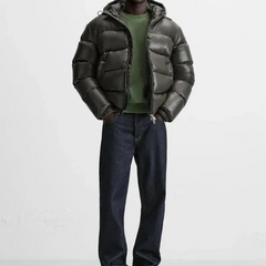 Chamarra acolchada hombre puffer sherpa - Verde