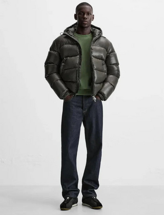 Chamarra acolchada hombre puffer sherpa - Verde