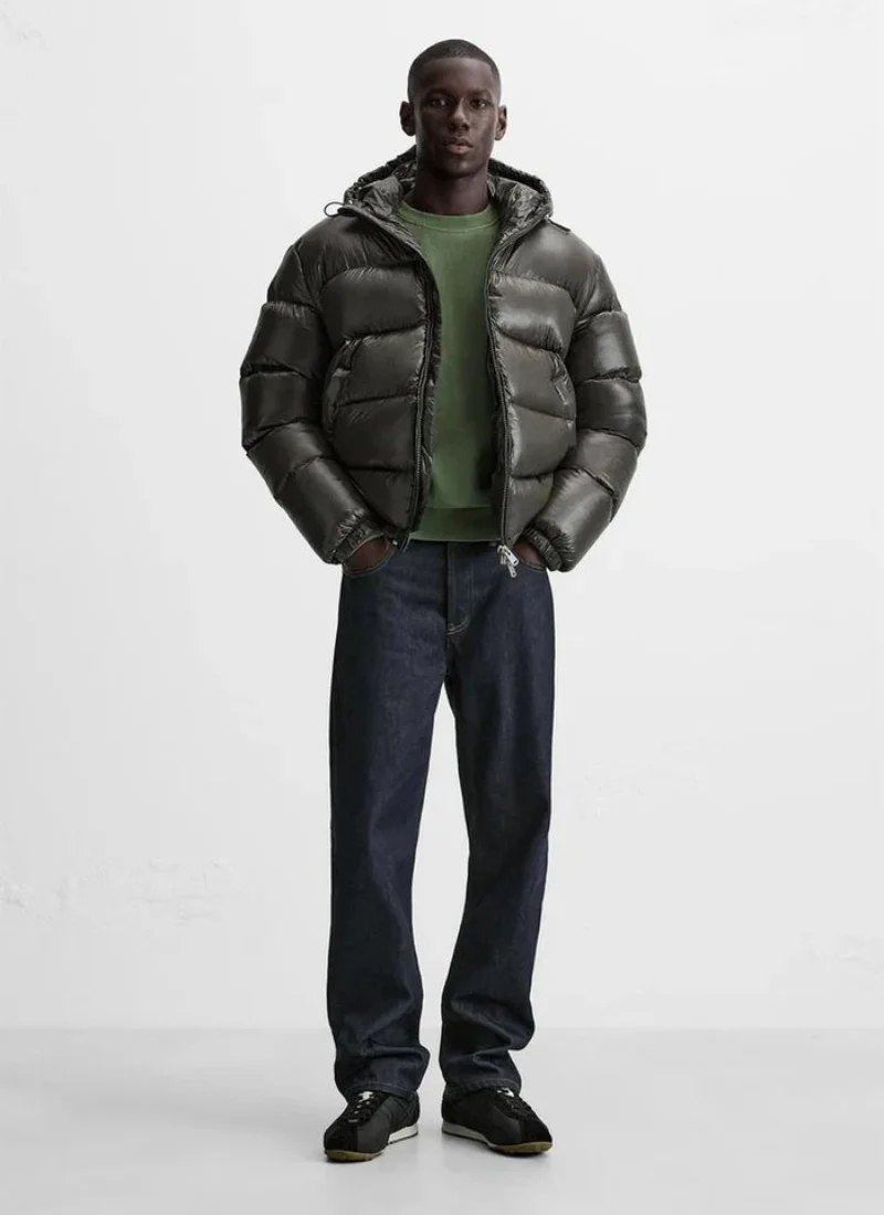 Chamarra acolchada hombre puffer sherpa - Verde