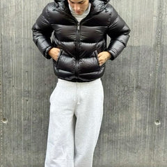 Chamarra acolchada hombre puffer sherpa - Negro
