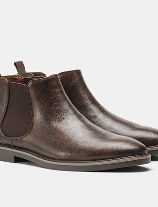 Botines Chelsea Hombre de Diseño Atemporal - Café oscuro
