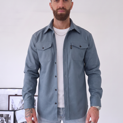 Camerino | Sobrecamisa Elegante de Textura Mate con Bolsillos de Solapa