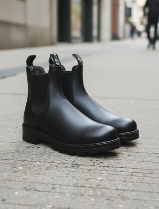 Botas Chelsea Mujer Impermeables para Diario - Negro mate