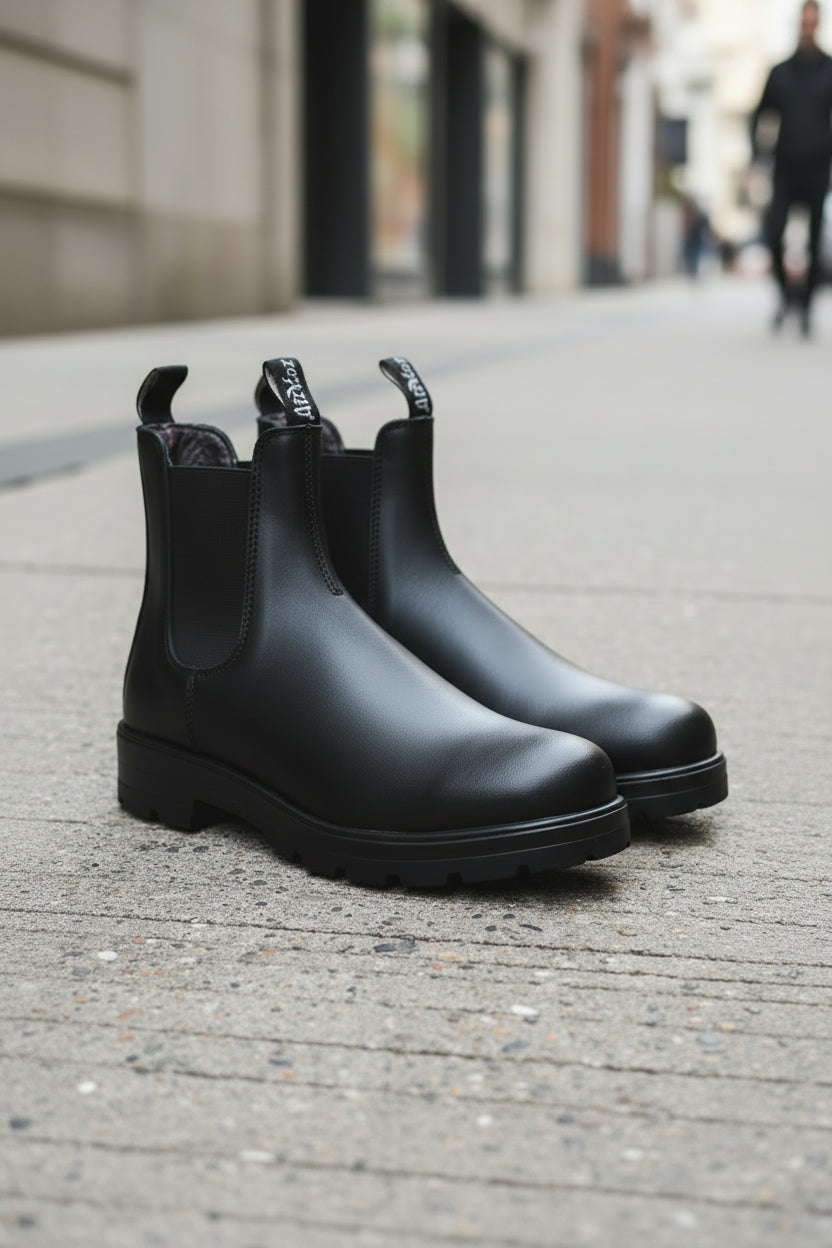 Botas Chelsea Mujer Impermeables para Diario - Negro mate