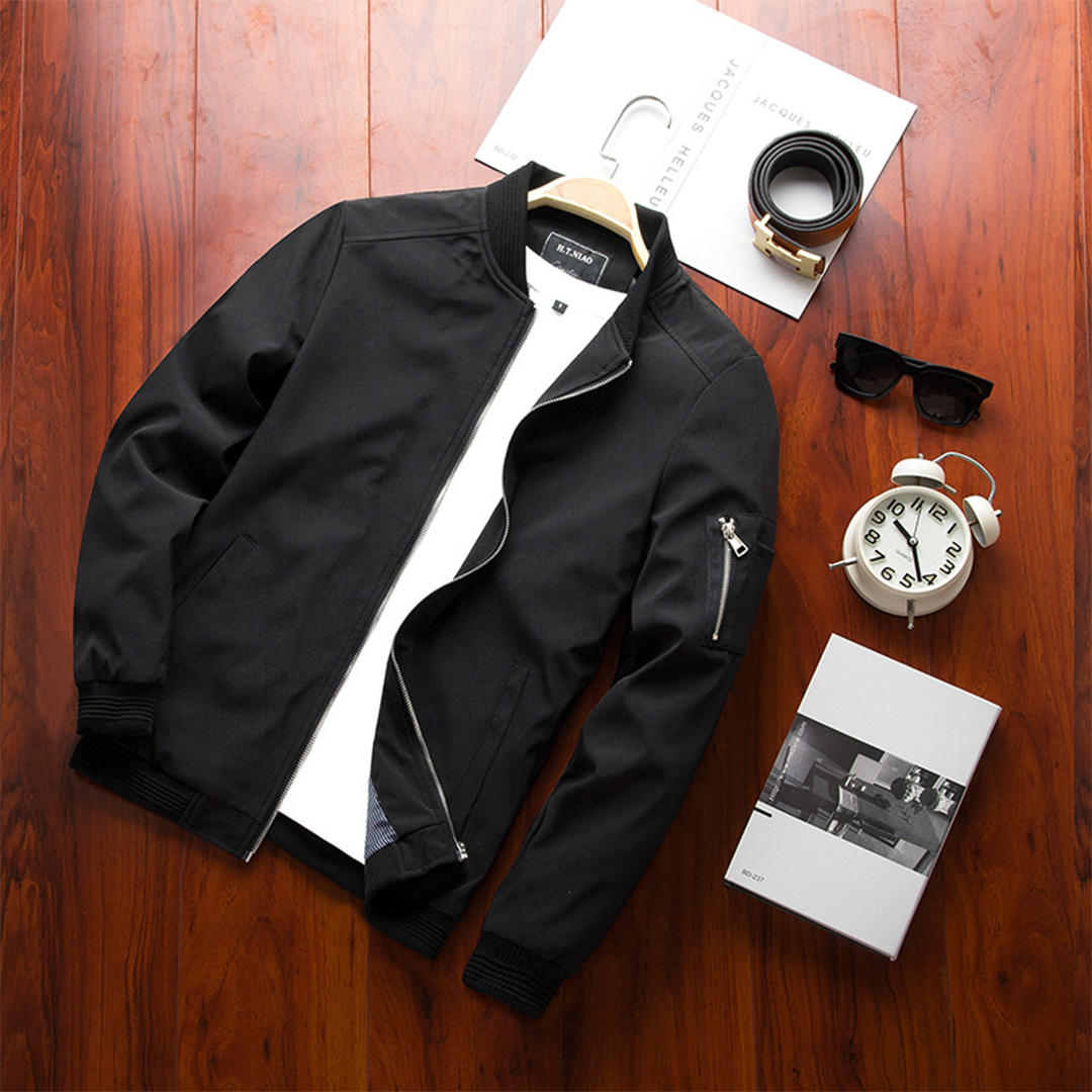 Maximino | Chamarra Bomber Elegante con Bolsillo de Cierre