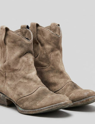 Botas Vaqueras Mujer de Diseño Limpio sin Cierre - Beige