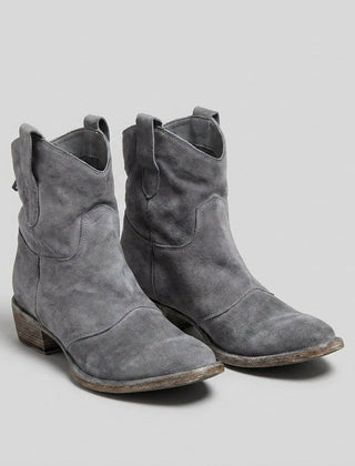 Botas Vaqueras Mujer de Diseño Limpio sin Cierre - Gris