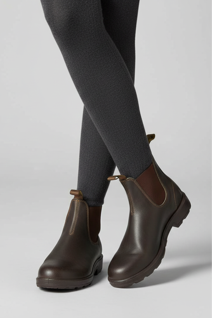 Botas Chelsea Mujer con Costuras a la Vista