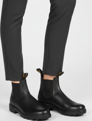 Botas Chelsea Mujer con Costuras a la Vista - Negro y café