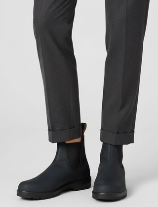 Botas Chelsea Mujer con Costuras a la Vista - Negro
