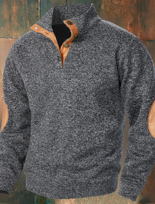 Epifanio | Suéter con Botones al Cuello y Coderas para Hombre