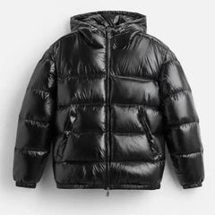 Chamarra acolchada hombre cuello alto - Negro