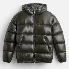 Chamarra acolchada hombre cuello alto - Verde