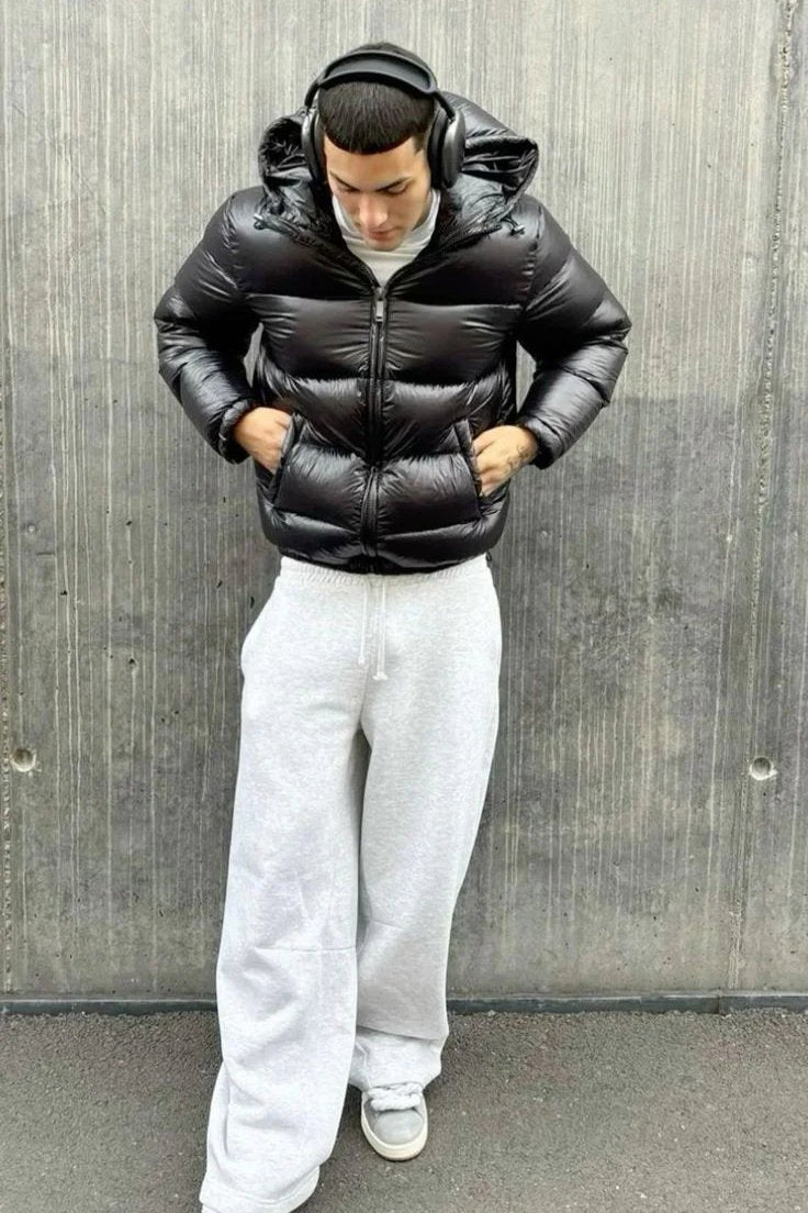 Chamarra acolchada hombre cuello alto