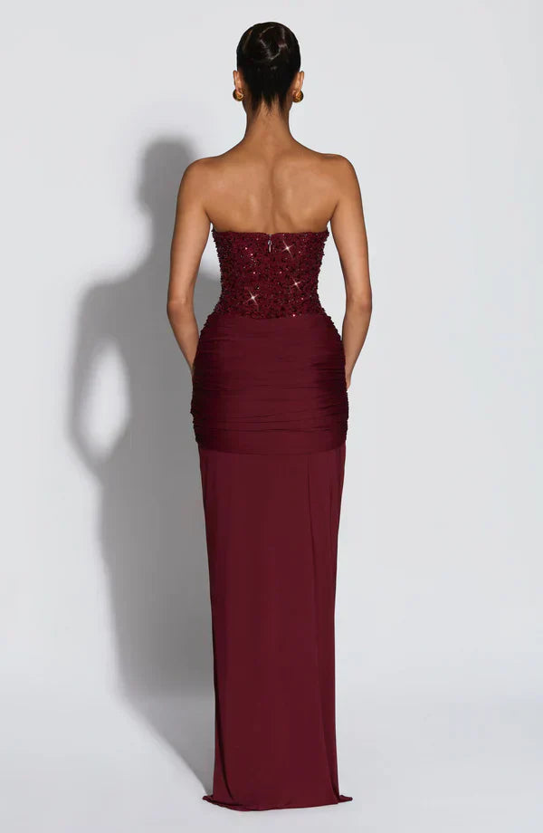 Vestido de gala corset con pedrería