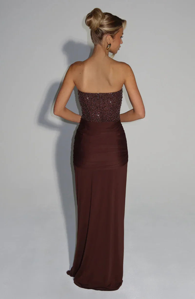 Vestido de gala corset con pedrería