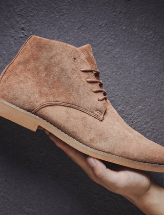 Botines Hombre Tipo Chukka con Costura en la Punta - Café