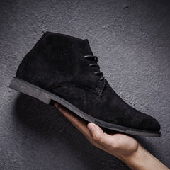 Botines Hombre Tipo Chukka con Costura en la Punta - Negro