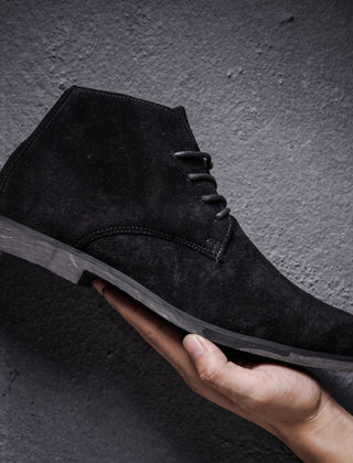 Botines Hombre Tipo Chukka con Costura en la Punta - Negro