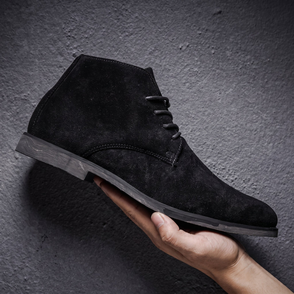 Botines Hombre Tipo Chukka con Costura en la Punta - Negro
