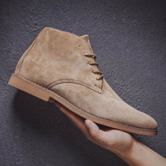 Botines Hombre Tipo Chukka con Costura en la Punta - Caqui