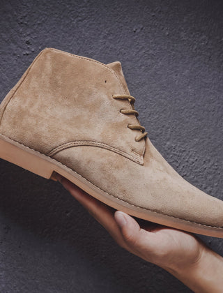 Botines Hombre Tipo Chukka con Costura en la Punta - Caqui