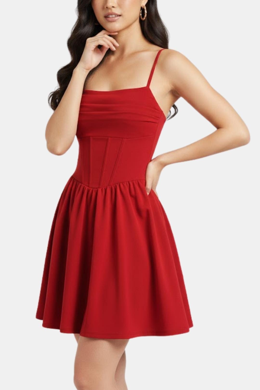 Vestido de cóctel corto con corsé