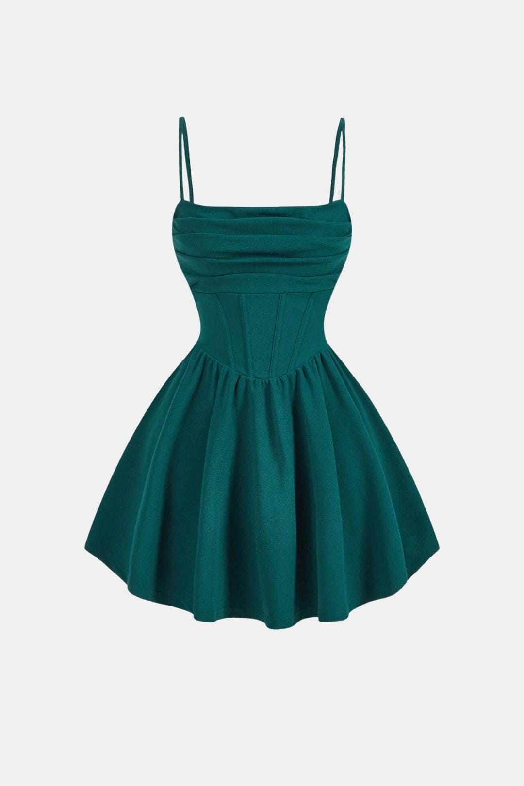 Vestido de cóctel corto con corsé - Verde
