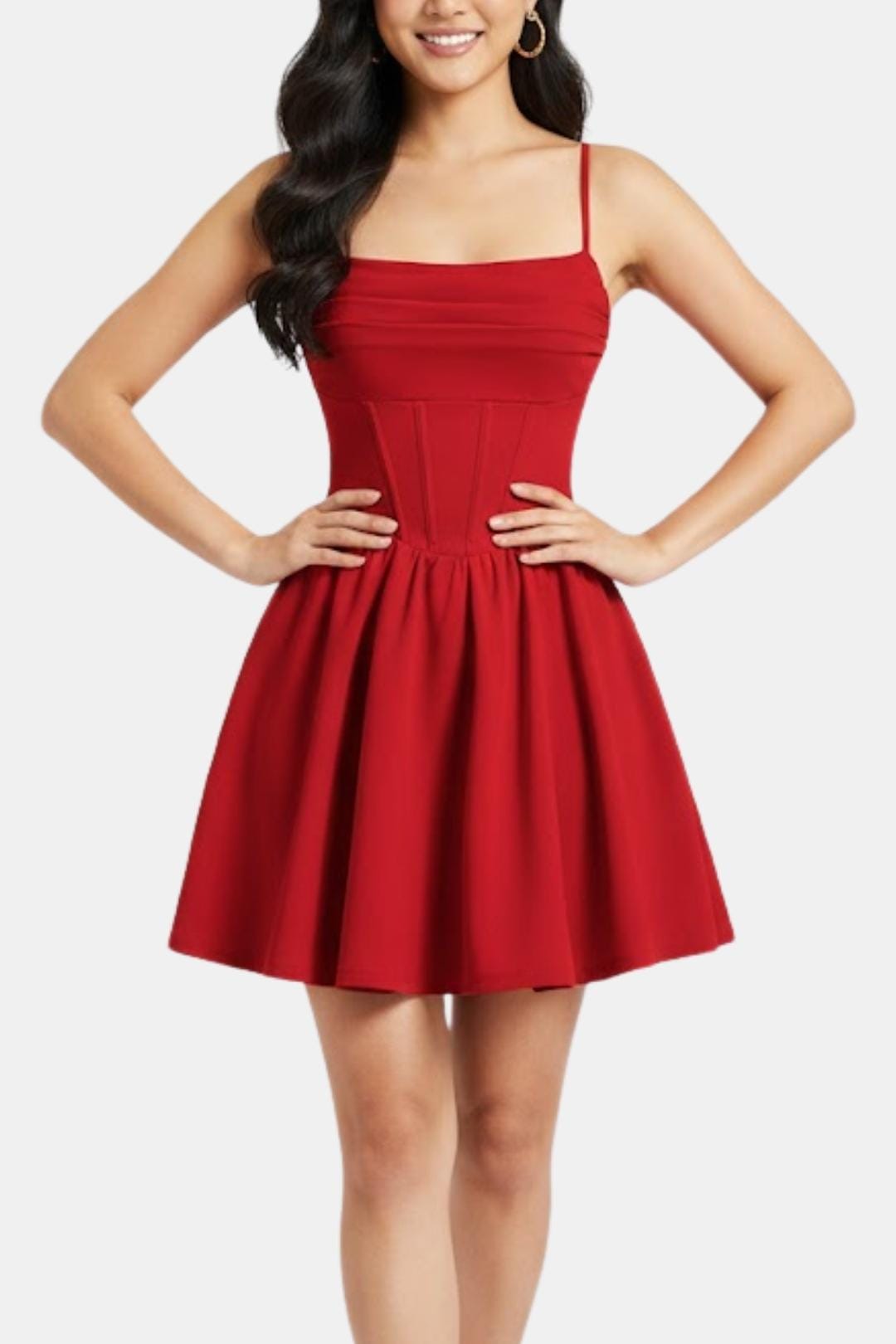 Vestido de cóctel corto con corsé