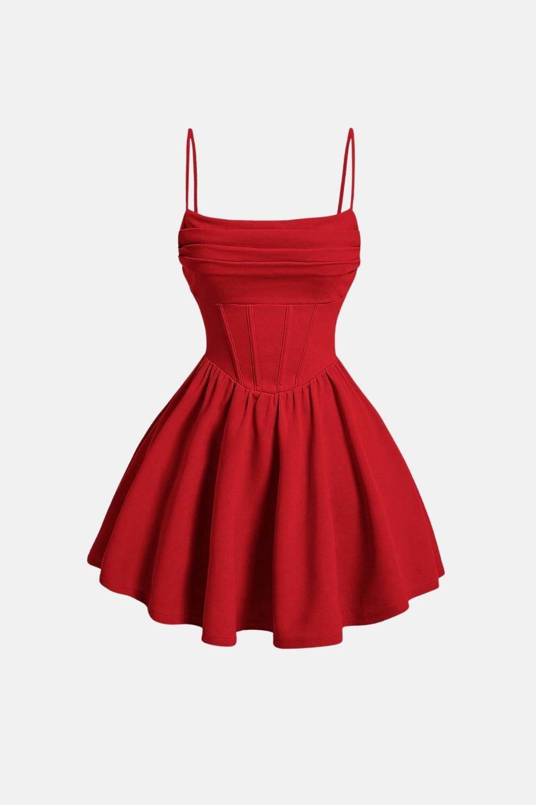 Vestido de cóctel corto con corsé - Rojo