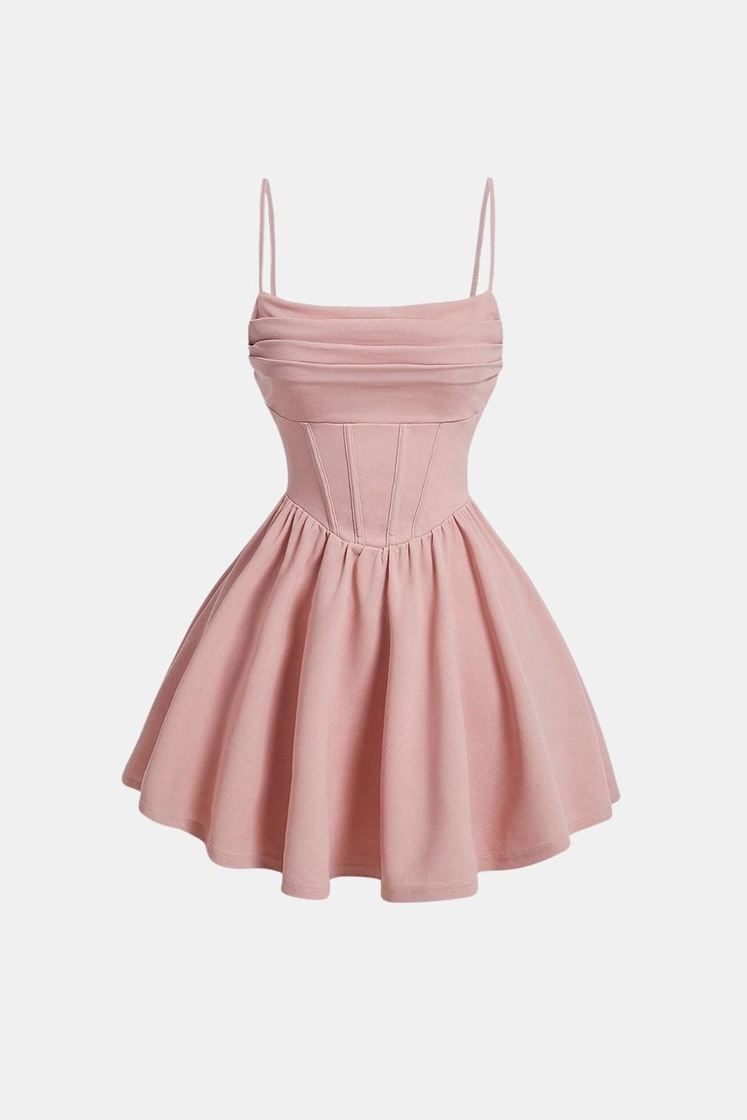 Vestido de cóctel corto con corsé - Rosa