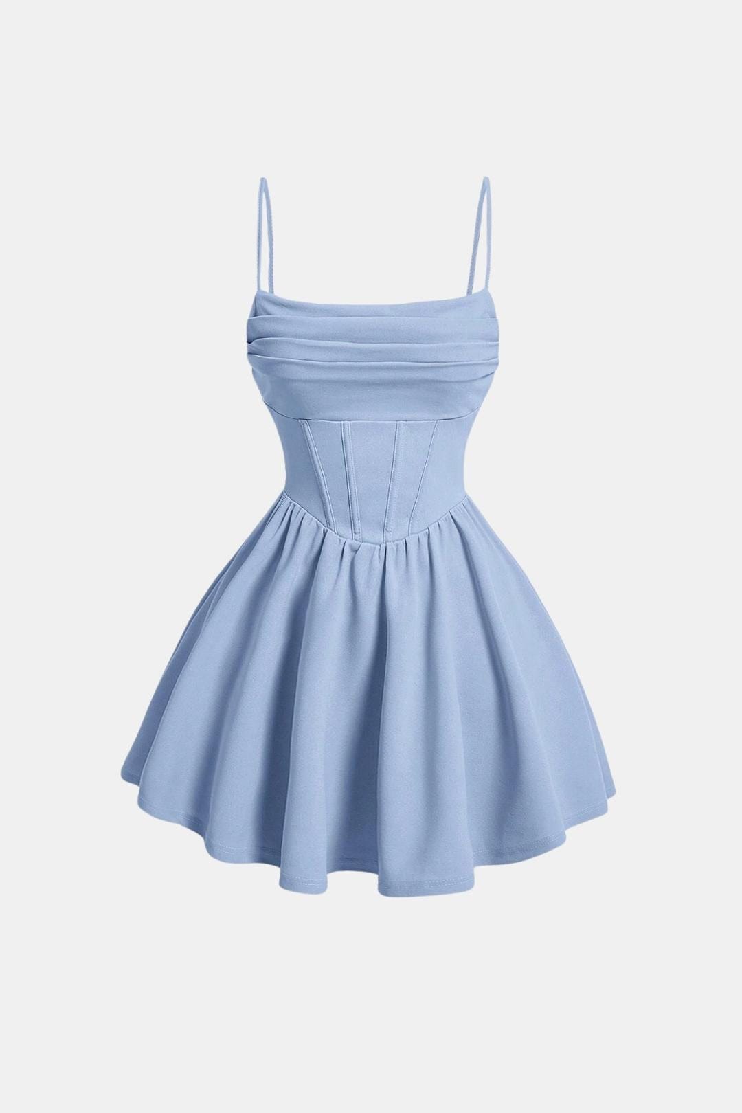 Vestido de cóctel corto con corsé - Azul claro